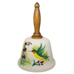 Sandstone Creations Hummingbird Hand Bell Chime Hand Painted Artist   Signed 6"T
